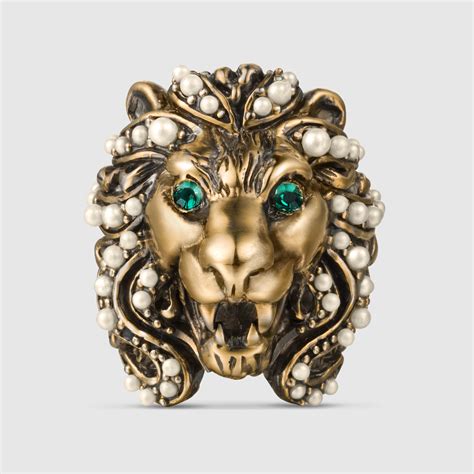 gucci silver womens ring|female Gucci lion ring.